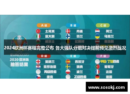 2024欧洲杯赛程完整公布 各大强队分组对决提前预见激烈战况